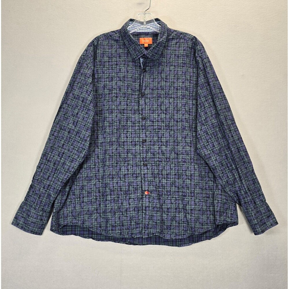 TALLIA shirt Men XXL - PAISLEY PRINT - FLIP CUFF  100% Cotton LS Button Down